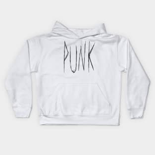 Dark and Gritty Punk Text Design Kids Hoodie